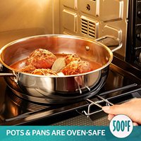Ensemble de casseroles en acier inoxydable avec couvercle en verre, capacité 1-2L, compatible gaz et induction, design moderne