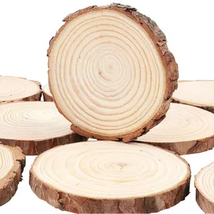 Custom Natuurlijke Ronde Grenen Hout Boom Disc Houten Log Boom Plakjes Voor Ambachten