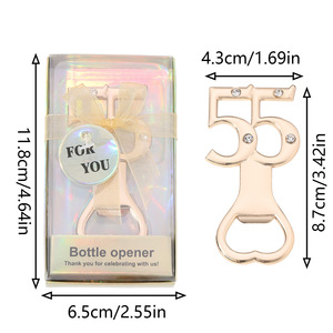 Simpatici apribottiglie per birra a forma di numero 16/18/20/21/35/45/55/65/75/90 a forma di bottiglia di <span class=keywords><strong>compleanno</strong></span> in oro rosa regali di ritorno per gli ospiti - Product Image 5