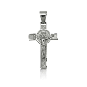 Colares de Pingente de Aço Inoxidável à Prova d'Água e Não Mancháveis com Crucifixo Religioso Cristão Estilo Hip Hop para Homens - Product Image 2