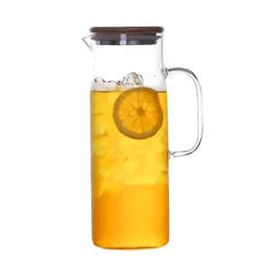 Custom Hot Cold Water Ice Tea Coffee Milk Juice Glass Cup Clear Borosilicate Glass Water Jug