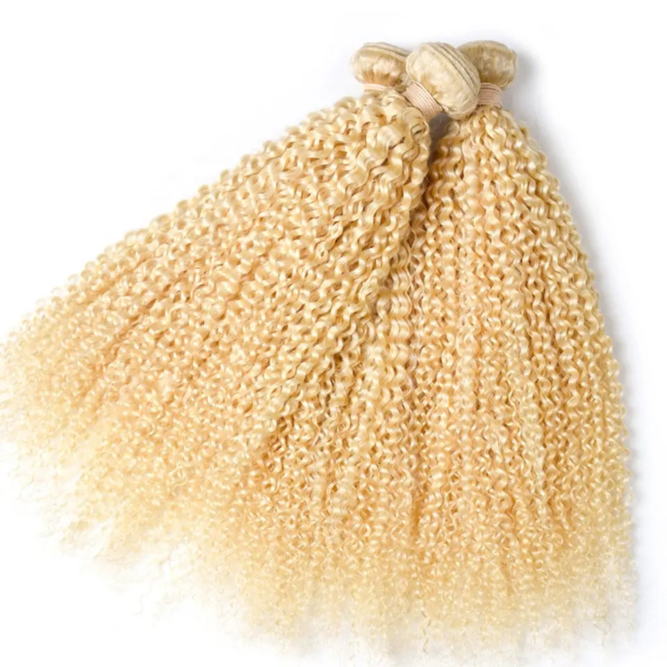 Wholesale Afro Kinky Curly 613 Blond Braiding Hair Extensions Remy Indian Cheap Raw Brazilian Human Hair Extension