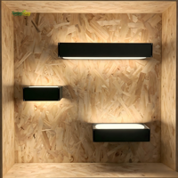 Applique murale LED moderne noire en alliage d'aluminium IP65 - Luminaire extérieur mural - Garantie de 3 ans pour véranda et patio