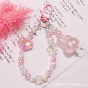 Thong guan Cute Sparkling <span class=keywords><strong>Rabbit</strong></span> Doll Schlüssel bund Anhänger Cartoon Anime Heart Burst Perlenkette Zubehör für Kopfhörer hülle - Product Image 2