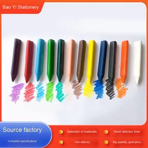 Özel işleme çocuk balmumu mum boya çizim seti üçgen Graffiti çizim kalemler toptan öğrenciler için - Product Image 6