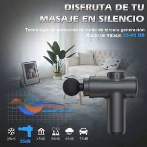 Pistola de Masaje Inalámbrica con Calor y Vibración de Percusión para Tejido Profundo, 4 Cabezales, Control de Velocidad para Cuerpo, Piernas, Manos, Cuello, Pies, Brazos y Cabeza - 4-6H - Product Image 4