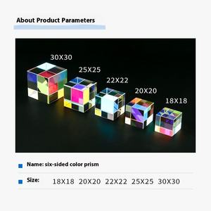 맞춤형 BK7 직각 6 면 큐브 프리즘 광택 유리 태양 포수 빛 반사경 다채로운 프리즘 - Product Image 2