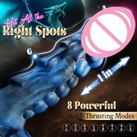 Delove Alien Dildo Vibrator Erwachsenenprodukte 8-Frequenz Teleskop-Vibration Heizfunktion Weibliches Masturbationsspielzeug