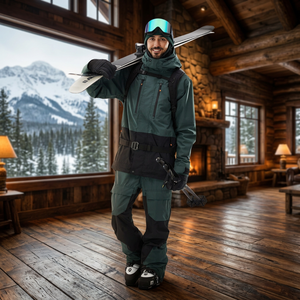 Blouson d'hiver unisexe personnalisé avec logo, à capuche, en polaire isolante, respirant, coupe-vent, imperméable, sportif, long pour homme - Product Image 1