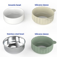 Bol mignon en céramique sans Bpa pour repas au micro-ondes en porcelaine avec succion en silicone pour bébé