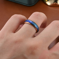 Changement de couleur en acier inoxydable anneau humeur émotion sentiment température anneaux pour femmes hommes Couples mode continuer bijoux cadeau