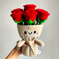 Baru disesuaikan indah bunga mawar mainan mewah untuk anak perempuan kustom boneka lembut mainan buket