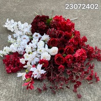 98 Styles Fleurs Rouges En Gros Artificielle Rose Hortensia Fleur De Soie pour Mariage Rouge Faux Fleur