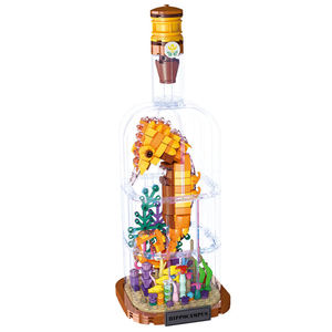 420 Piezas de Bloques de Construcción de Caballitos de Mar con Luz Nocturna LED, Juguete Educativo STEM de Biología Marina, Decoración para el Hogar, Regalo para Niños - Product Image 1