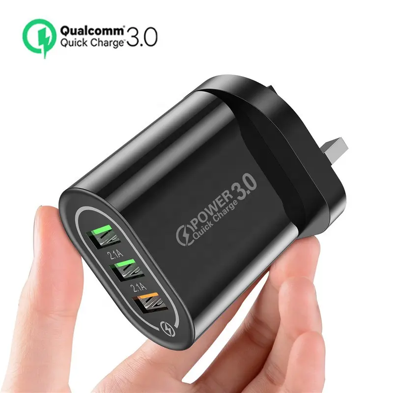 Caricabatterie USB a 3 porte per telefono cellulare adattatore per caricabatterie da viaggio QC3.0 a ricarica rapida per smartphone