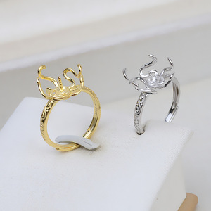 Handmade S925 <b>Silver</b> Open Flower Ring Baroque 9-11mm Pearl Tray DIY Accessories Gold Plated <b>Beads</b> 10mm Size Jewelry Plated - Product Image 1