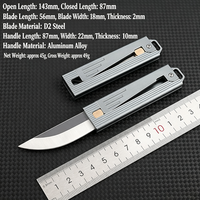 Couteau de poche EDC mini en acier D2 avec manche en aluminium OEM pour la survie, la chasse, le camping, la pêche, le bricolage