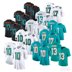 Jersey Koleksi Rivali Miami 2026 17 Jaylen Waddle 1 Tua Tagovailoa 10 Tyreek Hill Seragam Sepak Bola Jahitan - Product Image 1