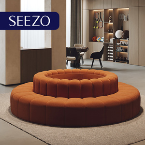 2025, sala de recepción de Hotel moderno de 5 estrellas, vestíbulo, sofá curvo de terciopelo verde azulado para dormitorio, sala de estar, nuevos muebles de lujo a medida - Product Image 1