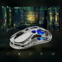 Souris de jeu sans fil GravaStar Mercury M1 Pro, capteur PAW3395, fréquence de polling 4K, châssis squelettique en magnésium 88g, autonomie 200h, GLOWSYNC RGB