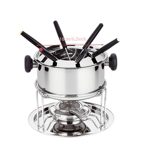 Marmite à <span class=keywords><strong>fondue</strong></span> multifonction en acier inoxydable épaissi pour fromage, chocolat et <span class=keywords><strong>fondue</strong></span> chinoise. Facile à nettoyer, détachable - Product Image 1