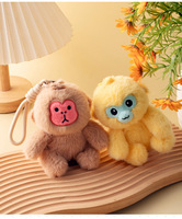 En gros, Jouets en peluche doux et mignons Singe doré, Macaque du zoo, Porte-clés en peluche de dessin animé, Poupées, Souvenirs, Décoration d'événements, Cadeaux pour enfants