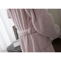Peignoir unisexe en velours corail tricoté 100% polyester pour adultes, vêtements de nuit respirants en polaire, imprimé en sérigraphie personnalisé