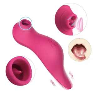 Vibrador de sucção para mulheres, brinquedo sexual para mamilos, lambedor de língua e vagina, vibrador de sucção para clitóris e masturbação