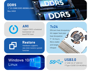 2026ใหม่มินิพีซีที่มี5อัลตร้า7ซีพียู NPU Ai Tops 22 DDR5 RAM NVMe SSD แบบพกพา <span class=keywords><strong>NUC</strong></span> สำหรับธุรกิจการเล่นเกมในสำนักงาน - Product Image 4