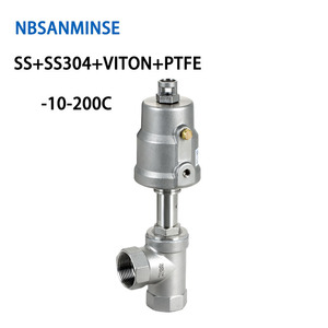 Válvula Neumática de Acero Inoxidable Nbsanminse de 2 Vías y 2 Posiciones, Tipo Angular, para Control de Agua, Aire y Aceite a Alta Temperatura - Product Image 2