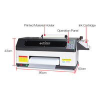 Hot Dual Head I3200 XP600 A3 30cm Dtf Impresora de película de transferencia directa con agitador de polvo para camisetas Todas las telas 16 m/hora