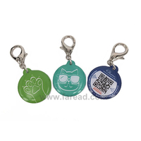 Kunden spezifisches Logo QR-Code 13,56 MHz RFID Programmier bares Epoxy NFC Pet ID Halsband anhänger Wasserdichter Instant Transfer Dog Id Gepäck anhänger
