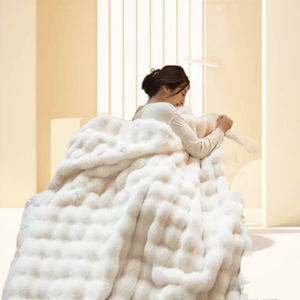 Manta de cubierta de siesta de oficina gruesa de doble cara de terciopelo con burbujas de conejo de gran oferta - Product Image 2