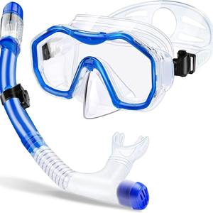 Ensemble de masque de plongée avec tuba à embout sec bleu 20 cm x 10 cm, équipement de plongée pour adultes - Product Image 3