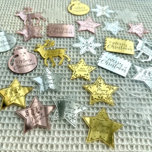 Decoraciones acrílicas para pasteles navideños con diseño de miel y dulzura, estrellas grabadas con láser, adornos para cupcakes con renos, artículos para fiestas - Product Image 4