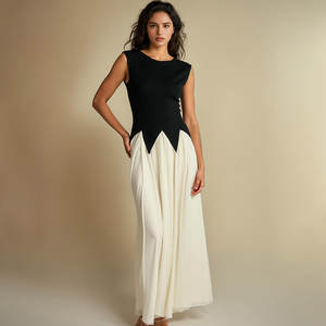 ZYHT 73023 Women Clothing Manufacturer Custom Maxi Dress Ladies <strong>Tulle</strong> a Line Long Sleeveless Tank <strong>Top</strong> Summer Casual Dress - Product Image 3
