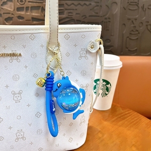 <span class=keywords><strong>Porte</strong></span>-clés créatif en forme de baleine, représentant un nouvel animal marin. Jolie Poké Ball. Pendentif en sable liquide. Accessoire de sac. - Product Image 2