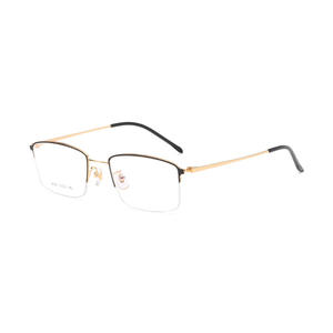 Montures de lunettes Qianai Square Half Frame en acier inoxydable, métal, anti-reflets, unisexe, verres en acrylique UE2-39026 - Product Image 2