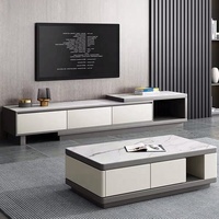 Ensemble de mobilier moderne en bois pour la maison et la salle à manger Meuble TV Armoires à côté de la table basse