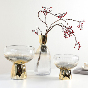 Modern Light Luxury Glass <b>Vase</b> <b>Set</b> Living Room Tabletop Premium Hydroponic Flower <b>Vase</b> - Product Image 3
