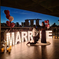 Marry Me 3d 4ft 3ft Decoracion personnalisé mariage Led lettre signe ampoules chapiteau lettres d'amour de haute qualité