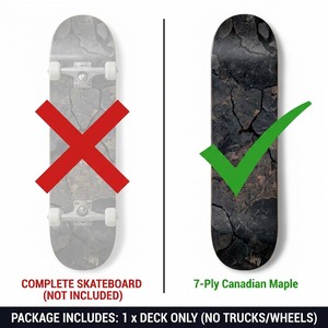 Planche de skateboard 7 plis en érable canadien, texture craquelée, graphisme Dark Stealth, fabricant professionnel de planches de skateboard, vente en gros - Product Image 2