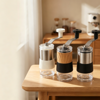 Mini moulin à café manuel en acier inoxydable avec meule en céramique et réglage