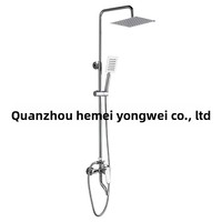 Ensemble de douche mural trois voies en alliage de zinc finition chromée avec jet carré et modes de massage - Vente en gros directe usine