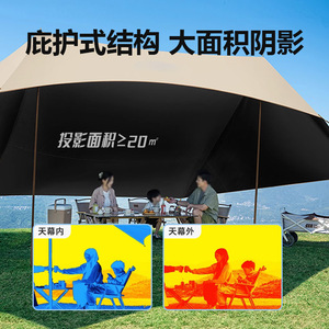 Outdoor Camping Tarp <b>Tent</b> 7.0-8.0mm Oxford Cloth Waterproof Sunshade Medium Large Dome Shape Portable Shelter <b>Canopy</b> - Product Image 3