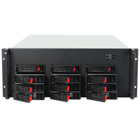 Carcasa de Servidor de Montaje en Rack 4U con 12 Bahías de Disco SATA/SAS Intercambiables en Caliente, Conector Mini SAS SATA
