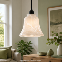 Abat-jour de remplacement en verre cloche, motif marbré givré, ouverture supérieure de 45 mm pour lustre, lampe de coiffeuse, applique murale, ventilateur de plafond