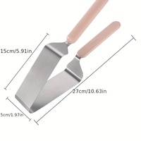 Alat Pemotong dan Penyaji Kue dari Baja Tahan Karat, Alat Transfer Kue Segitiga dengan Pegangan Ergonomis, Alat Panggang yang Tahan Lama