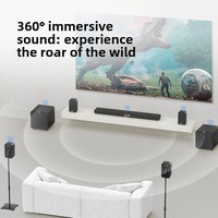 A9Pro Système de son home cinéma 5.1 canaux en bois 8 pièces avec woofer de 1 pouce pour basses, son surround sans fil pour TV, salon, karaoké et mur d'écho