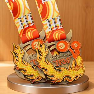 Médaille en laiton émaillée 3D créative, médaille personnalisée sur mesure, médaille de musculation en alliage de zinc de haute qualité - Product Image 2